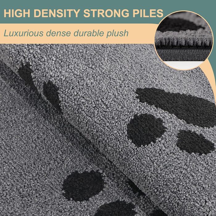 Килимок вхідний Mibao 60 x 90 см, протибрудною та протиковзаючий килим для входу та задніх дверей, що миється в машині, м'який килимок для лап та взуття, сірий