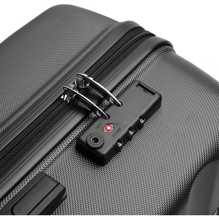 Чохол-валіза KONO, 75 см, сірий: велика валіза на 90 літрів з TSA замком та 4 колесами