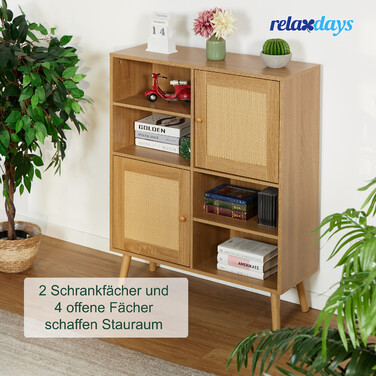 Сервант Relaxdays з 2 дверима з ротанга