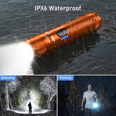 Ліхтар LED/UV перезарядна 2-в-1, Laitver 2000L, 395nm, 6 режимів, Zoom, вологостійкий, для виявлення тварин, оранжевий