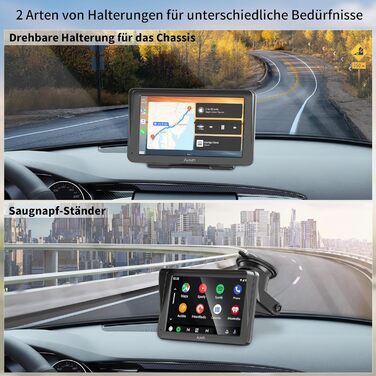 Автомобільний дисплей Alxum CarPlay 7'' IPS із FM-трансмітером, Bluetooth, монітором для авто, камерою заднього виду, підтримкою TF карти, FM і AUX для всіх авто