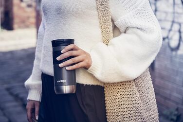 Contigo Byron Snapseal Stainless Steel Travel Mug - Leakproof, Dishwasher Safe Lid, BPA-Free, 590ml - Black
