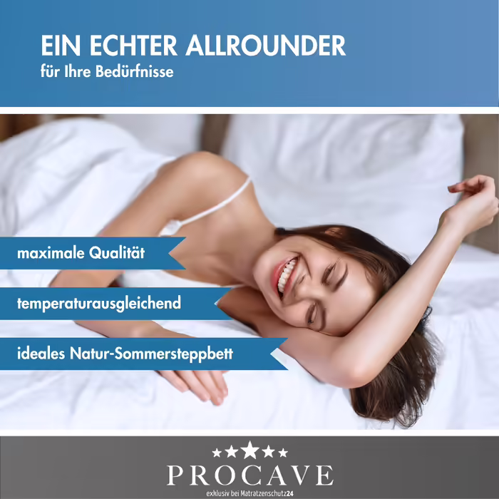PROCAVE Cotton Comfort Quality Duvet for Summer 155x220cm, lightweight cotton blanket, washable, from nature, breathable & heat-regulating, 100% made in Germany 155 x 220 cm