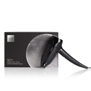 Фен для подорожей ghd Flight+ – Чорний, складаний, потужний, з чохлом, подвійне напруження (120V/240V), для всіх типів волосся. Нова модель