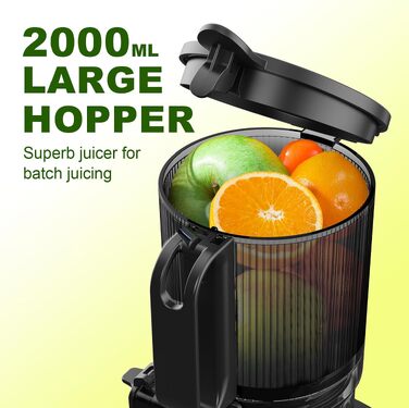 Повільна соковижималка Fretta Slow Juicer з нержавіючої сталі для овочів та фруктів, Metallic