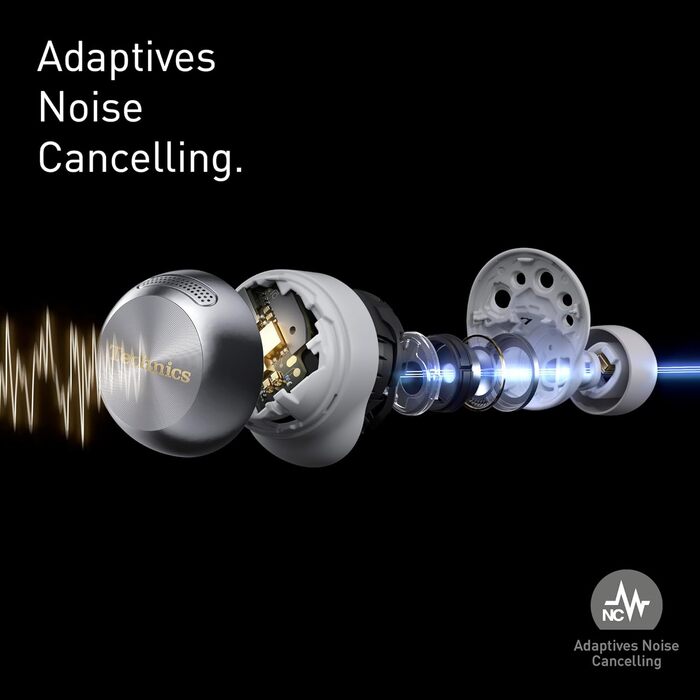 Technics EAH-AZ100E-S Бездротові навушники з активним шумозаглушенням, 10 мм драйвер, Multipoint Bluetooth, Voice Focus AI, комфортні, срібні (Mitternachtsblau)