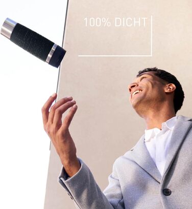 Термокружка Emsa N20220 Travel Mug Classic, 0.5 л, нержавіюча сталь, чорна, з кришкою Comfort-Verschluss, 6 год гаряча, 12 год холодна, 100% герметична, для подорожей