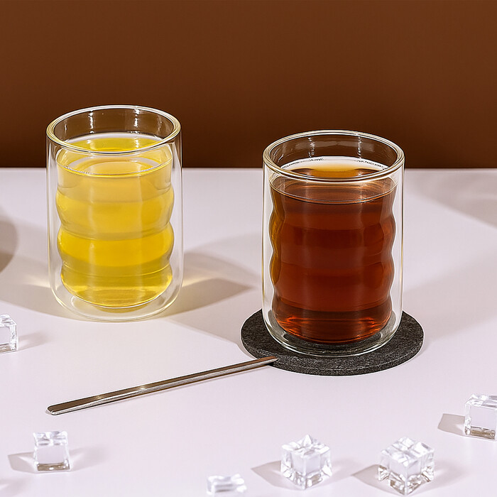 Relaxdays Latte Macchiato Glasses with Spoon