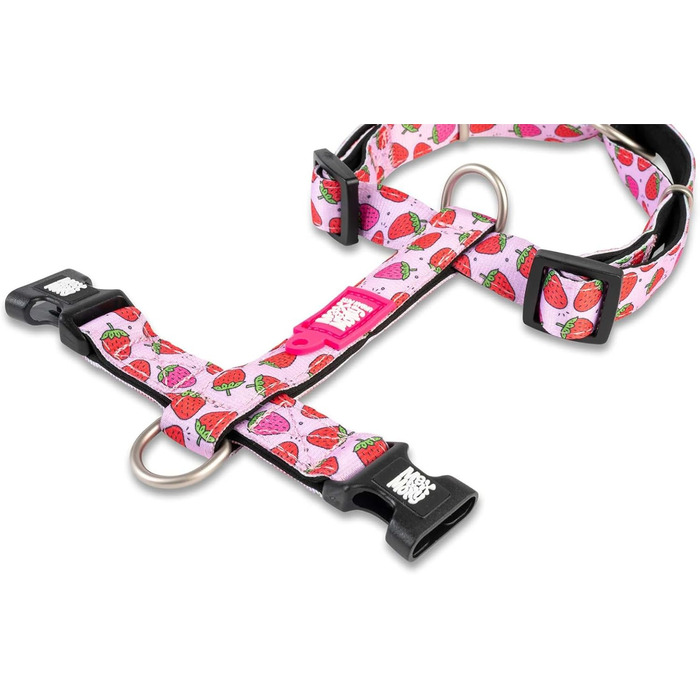 Нашийник для собак Ax & Olly H-For Ultrabequees з неопрену, середнього розміру, з підкладкою, безпечний та ультралегкий, колір: Полуничний сон (L)