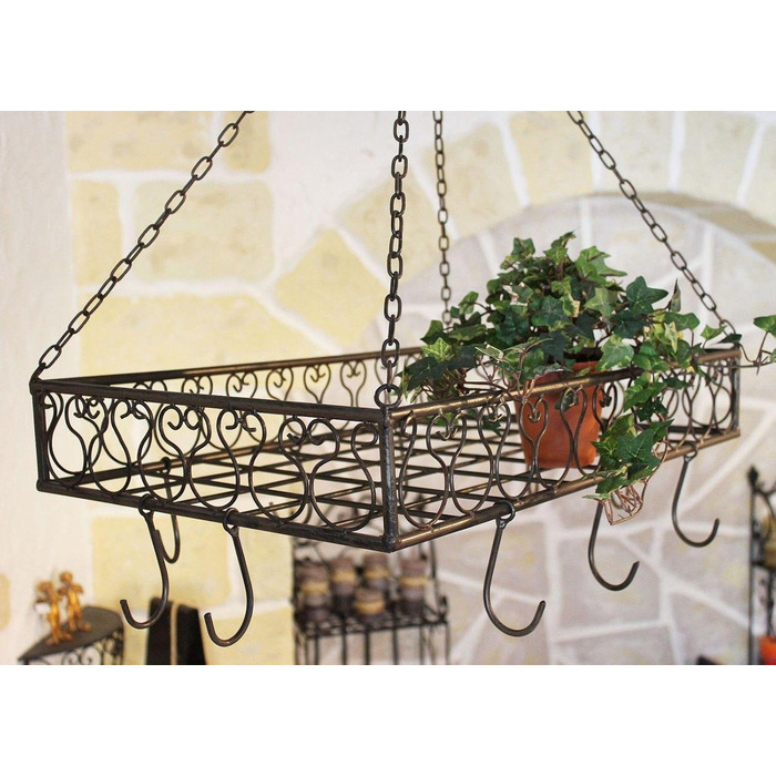 DanDiBo Pot Hanger Kitchen Pan Hanger 65 cm Ceiling Shelf Hanging Shelf Hanger Sausage Crown