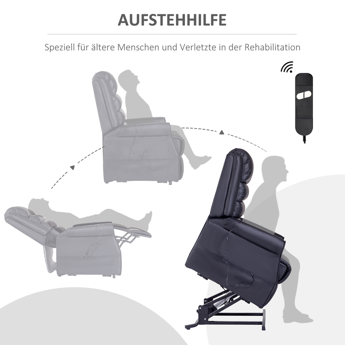 HOMCOM Lift Chair, Massage Chair with Reclining Function, Recliner with USB Port, Lift Chair with Remote Control, Heating Function | Aosom