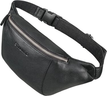STILORD 'Pino' Елегантна поясна/грудна сумка з натуральної шкіри для жінок та чоловіків, чорна. Компактна сумка-рюкзак, вінтажний стиль.