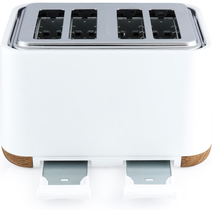 Тостер SALTER Toronto з широкими слотами, 6 режимів підсмажування, знімний піддон для крихт, функція розморожування, підігріву та відключення, самоцентрування, підйом, білий, UK-штекер