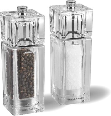 Млин для перцю Cole & Mason Cube, акрил, регульований механізм, 145 мм, Precision+, одна млинка