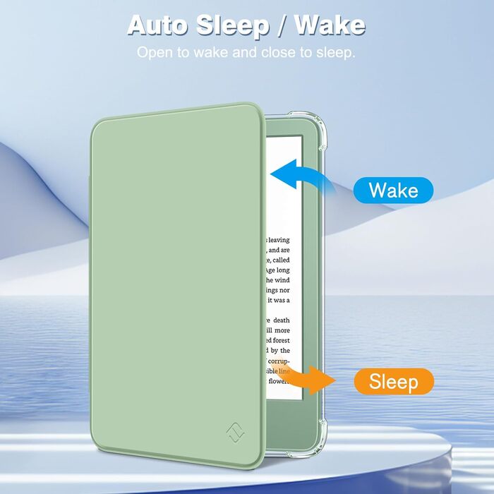 Чохол Fintie для Kindle 6 (11-го покоління) 2024/2022, прозорий, TPU, з авто-ввімкненням/вимкненням, для Kindle Basic 2024, колір агави