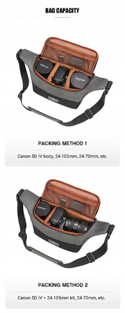 Сумка для фотографа Puluz Crossbody, коричнева