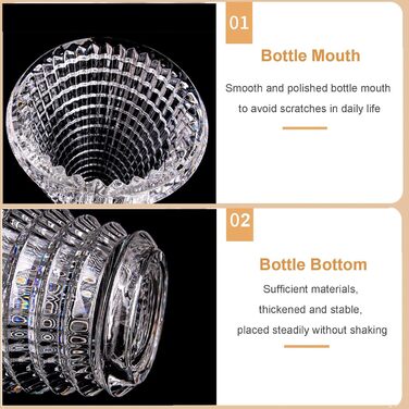 Ваза скляна 23см Kristallglas, циліндрична, прозора для квітів та декору, велика, для дому, подарунок