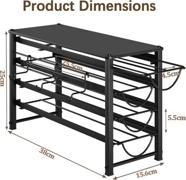 Тримач для капсул Dolce Gusto, 5-ярусний металевий ящик для капсул з тихими направляючими та антиковзними ніжками (56 капсул)