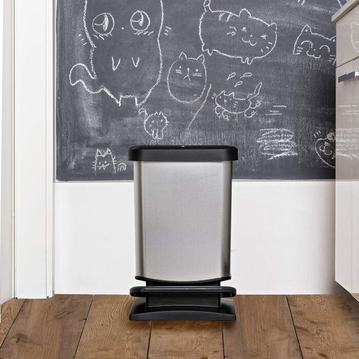 Відро для сміття Rotho Paso 20л з кришкою, червоне, з переробленого пластику (PP), BPA Free