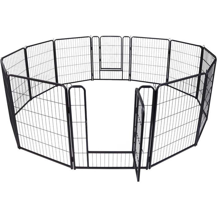 Вольєр для цуценят на 6 частин, 80 см, з 1 дверима та 5 фіксаторами, гнучкий та складаний, для квартири та саду