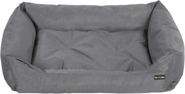 Feandrea Luxus Dog Bed, XL, Dog Cushion, made of Oxford fabric, with a non-slip bottom, 100 x 70 cm PGW28H (L 100 x W 70 x H 28 cm, Grey)