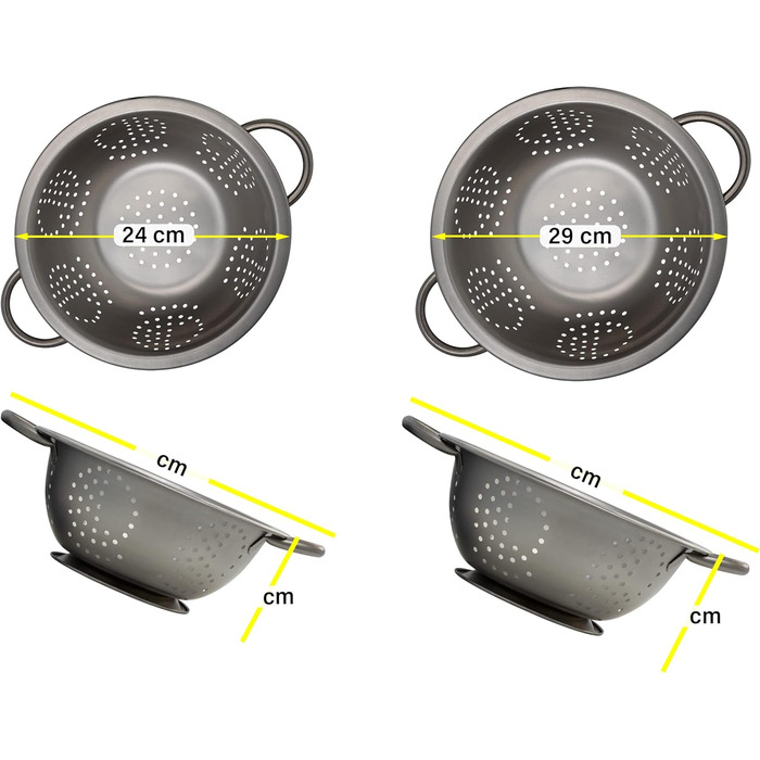 Сито з нержавіючої сталі Abrus® 24 см - міцне, з широкою ручкою, придатне для миття в посудомийній машині