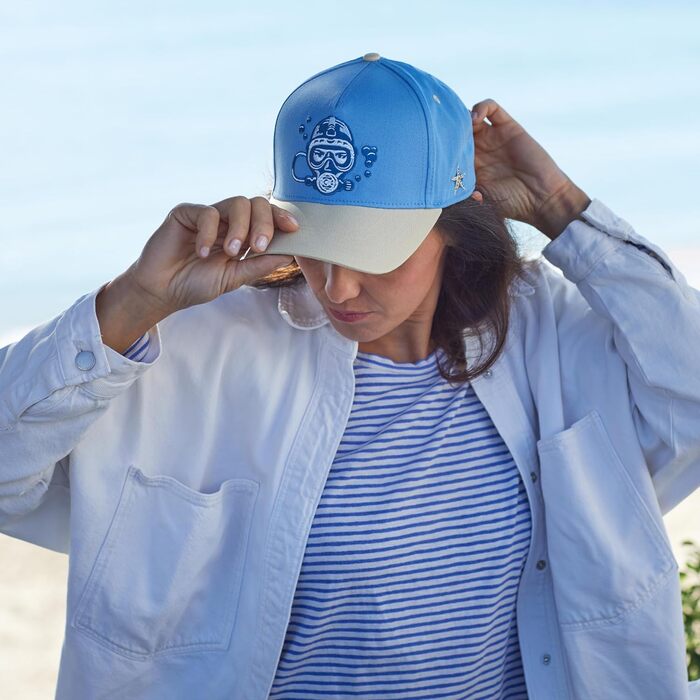 Кепки Snapback Cadency® для чоловіків та жінок, унікальні, з індивідуальними дизайнами, бейсболки з прямим козирком, регульовані, теплі зимові, темно-зелені (Diver - Base - Blau)