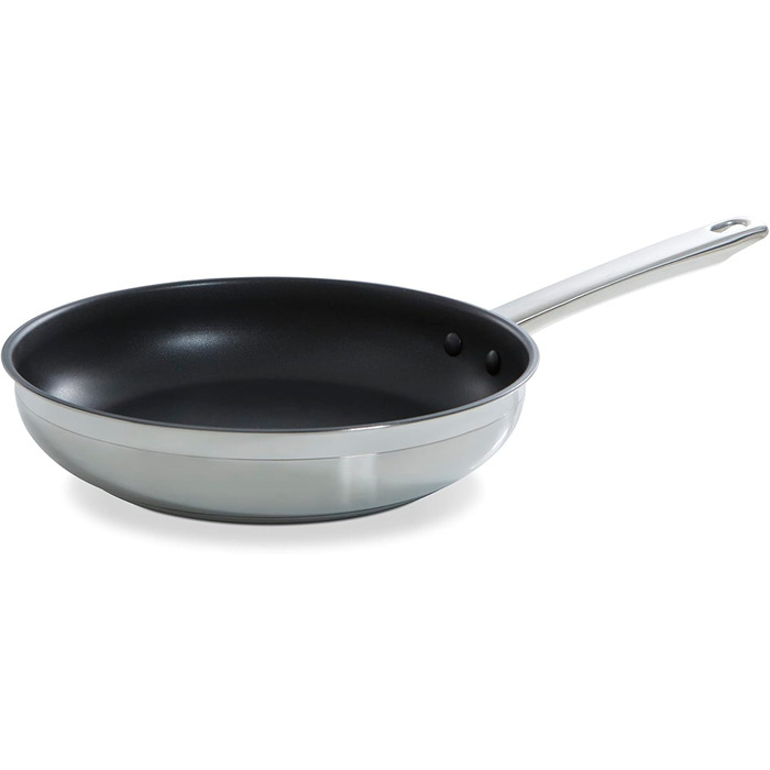 BK Cookware Сковорода Allround з нержавіючої сталі з керамічним антипригарним покриттям (28 см) з кришкою, індукційна, елегантний дизайн, скляна кришка, без PFAS, придатна для миття в посудомийній машині, 28 см