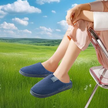 Тапочки халатні Milaloko для жінок та чоловіків, теплі, з антиковзким покриттям, блакитні (42/43 EU)