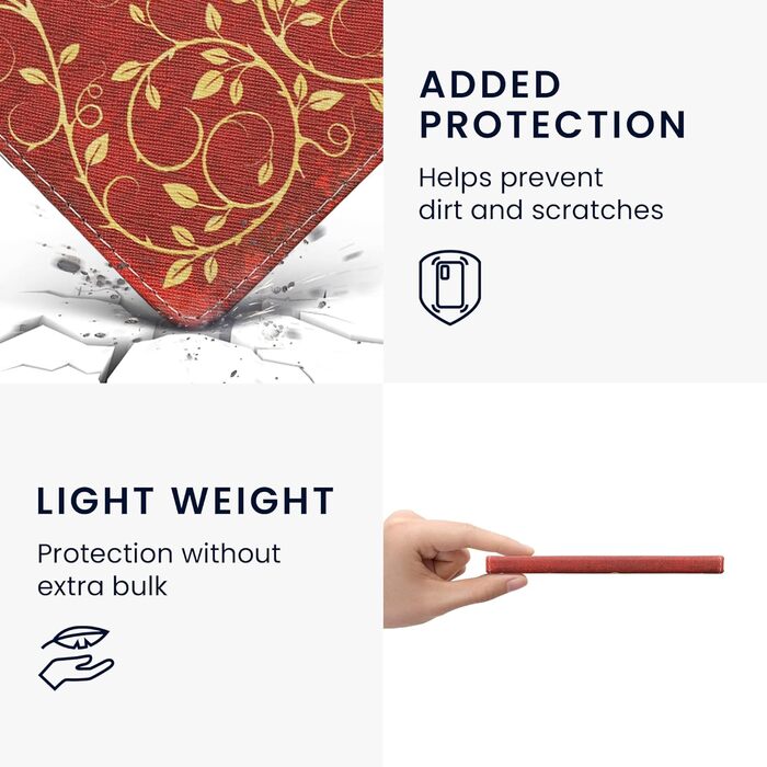 Чохол-книжка kwmobile для Tolino Vision 1/2/3/4 HD - Чохол для eReader з малюнком метеликів, рожевий, білий, жовтий, оранжевий, червоний