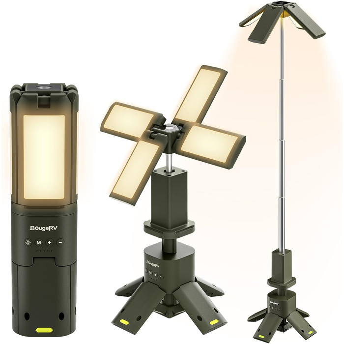 BougeRV Camping Lantern with 13400mAh, Rechargeable Camping Light, Adjustable Height and Angle, 6000LM, IPX5 Waterproof, Camping Lantern for Camping, Travel, Emergency