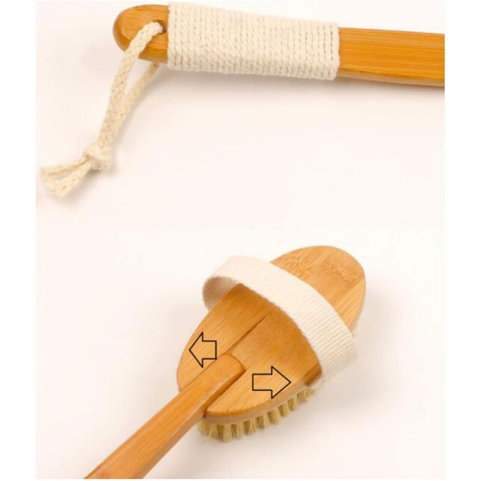 20-inch Bath Accessories for Women, Bath and Body Brushes with Hog Bristles, Long-Handle Bamboo Bath Brushes, Back Scrubber for Shower for Men