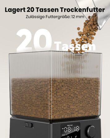 Автомат для годування котів та собак Oneisall 5L з 2 мисками, з голосовим записом, нержавіюча сталь