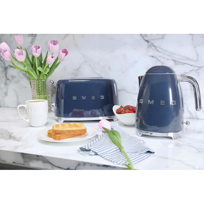Електричний чайник Smeg KLF03PKEU 1.7L, Navy Blue (Темно-синій), з нержавіючої сталі, антинакипний фільтр, автоматичне відключення