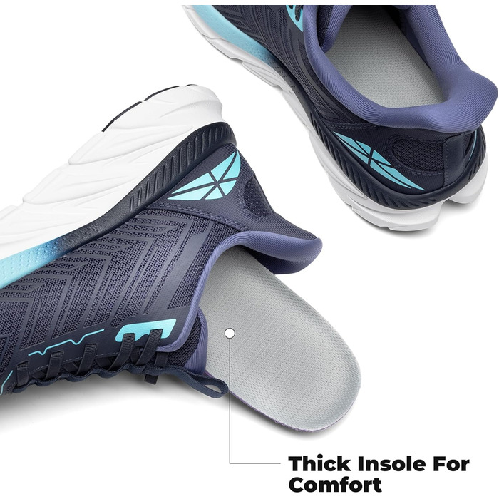 Жіночі спортивні сліпони ALLSWIFIT, зручні, для бігу, тенісу, дихаючі, з неслизькою підошвою, для спорту, фітнесу, тренувань, крос-тренінгу, модні кросівки (41.5 EU, Синій)
