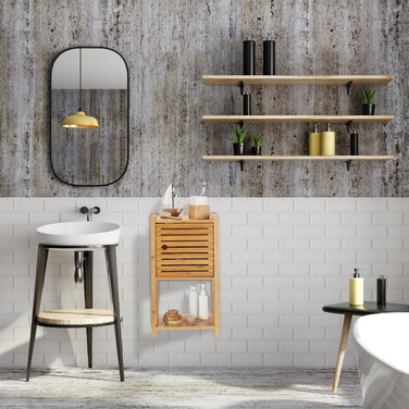 Relaxdays Bamboo Shelf with 3 Tiers