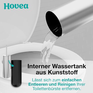 Набір щіток для унітазу Hovea 2 шт. на стіну, чорний колір - силікон та метал, без свердління, кріплення на стікер або шуруп, власник для щітки WC3620 (метал)