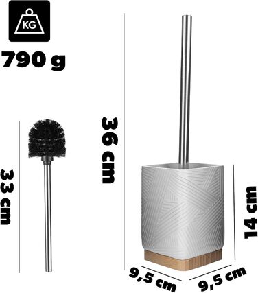 Набір для туалету KADAX: щітка для унітазу з тримачем, квадратна, біла
