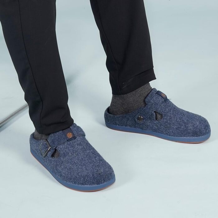 Тапочки халатні з фетру Gaatpot Filzclog, зимові, теплі, для жінок та чоловіків, розмір 36-46, колір блакитний