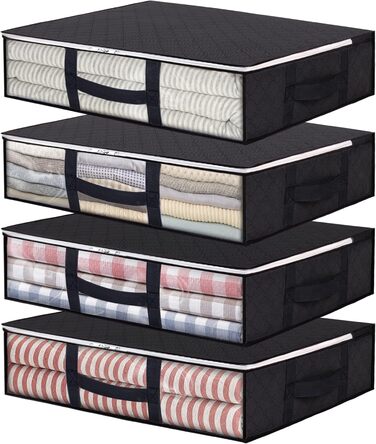 Органайзери для зберігання білизни Vieshful (4 шт.) 40L, складні, з прозорим вікном та посиленими ручками