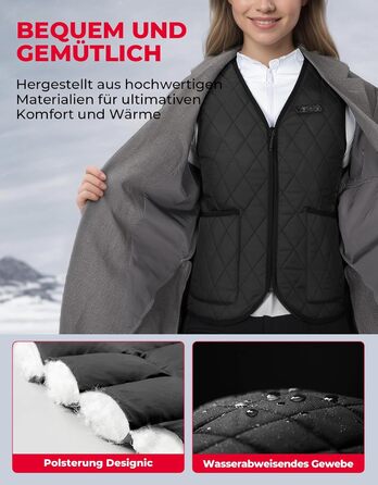 Електрична гріюча жилетка KEMIMOTO для жінок з 8 зонами нагріву, 3 режими, USB, для мотоцикла, відпочинку, катання на лижах, XL