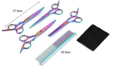 Набір для грумінгу домашніх тварин Oumefar: 5 штук, нержавіюча сталь, ножиці для собак та котів, інструменти для стрижки та вирівнювання шерсті