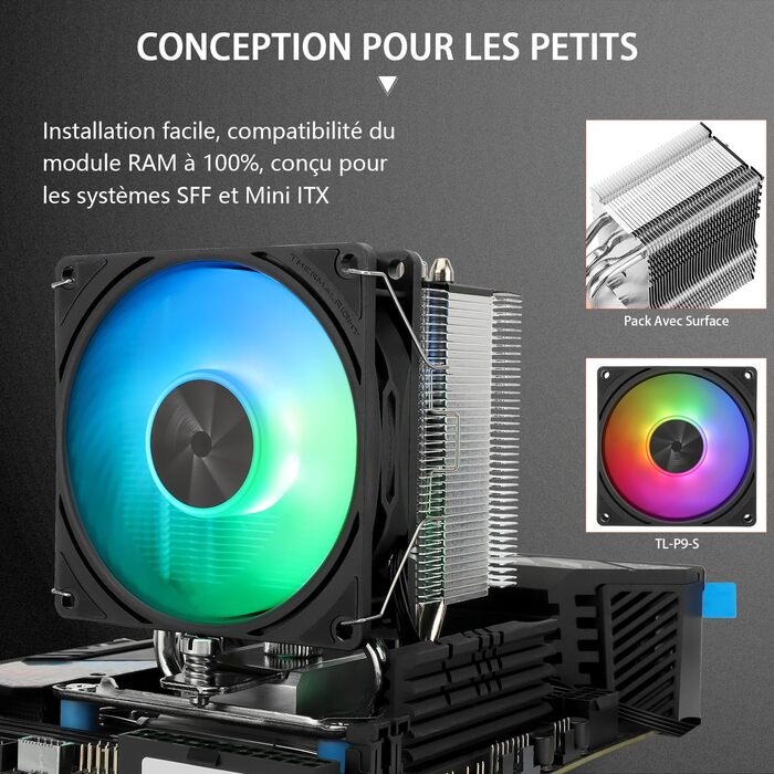 Thermalright Assassin X 90 SE ARGB: Кулер для CPU з 4 тепловими трубками, 92 мм вентилятор, технологія AGHP 4th, сумісний з AMD AM4/AM5/Intel 1700/1150/1151/1200