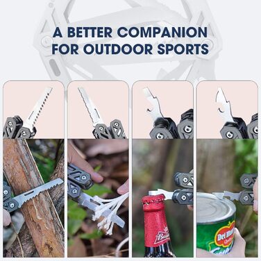 BIBURY Multitool - Titanium Multi-Tool Set for Men & Women | Camping, Hunting, Fishing & Hiking | Stainless Steel Pliers with Screwdriver
