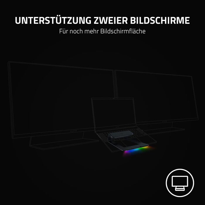 Підставка для ноутбука Razer Adjustable Laptop Stand - регульована, для екранів до 18 дюймів, алюміній, Chroma V2, білий