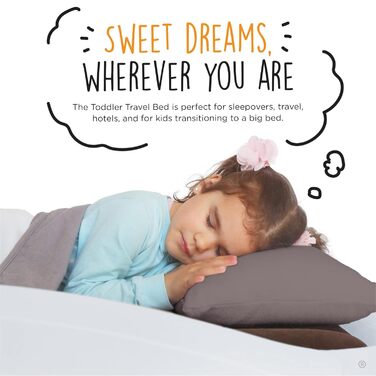 Надувне дитяче ліжко Shrunks® з бортиками - зручне для подорожей, кемпінгу та готелів. Біле/коричневе ліжко-матрац 152 x 94 см для малюків