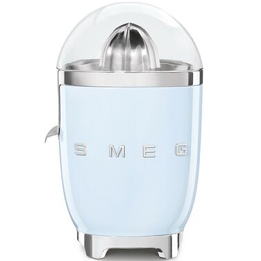Електрична соковижималка для цитрусових Smeg CJF11CREU, 70 Вт, з фільтром та конусом із нержавіючої сталі, синя
