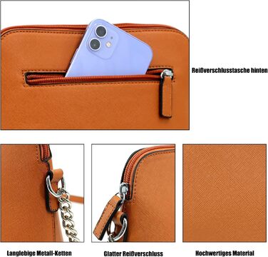 Сумка TANTOMI жіноча через плече: елегантна крос-боді сумка-клатч з ланцюжком, коричнева