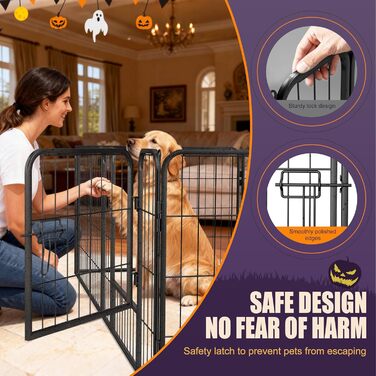 Загін для собак, комплект з 8 панелей, 80x60 см, зона відпочинку для собак та домашніх тварин, для дому та вулиці