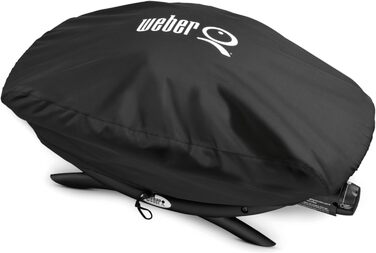 Чохол для гриля Weber Premium Q1000/2000 на підставці або візку, водонепроникний, захист від УФ та вологи, з липучками, чорний